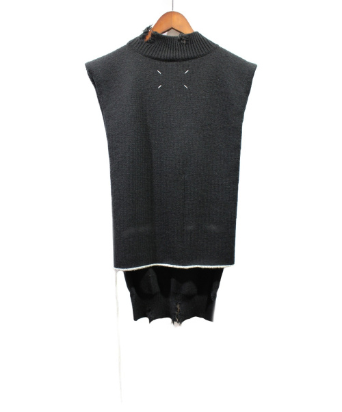 Maison Margiela（メゾンマルジェラ）Maison Margiela (メゾンマルジェラ) 19AW/ノースリーブニット ブラック サイズ:Sの古着・服飾アイテム