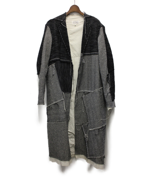 Maison Margiela（メゾンマルジェラ）Maison Margiela (メゾンマルジェラ) パッチワークウールブレンドコート グレー サイズ:46の古着・服飾アイテム