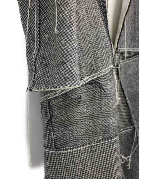 Maison Margiela（メゾンマルジェラ）Maison Margiela (メゾンマルジェラ) パッチワークウールブレンドコート グレー サイズ:46の古着・服飾アイテム