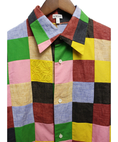 LOEWE（ロエベ）LOEWE (ロエベ) パッチワーチシャツ マルチカラー サイズ:38の古着・服飾アイテム