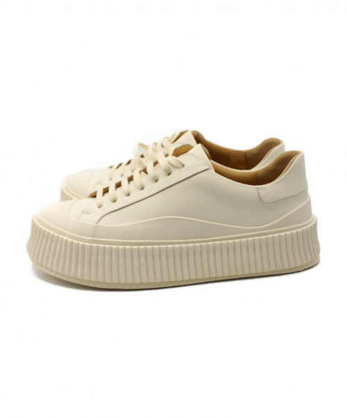JIL SANDER（ジルサンダー）JIL SANDER (ジルサンダー) Leather Creeper Sneakers ホワイト サイズ:39の古着・服飾アイテム