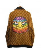 GUCCIグッチ）の古着「イーグルプリントトラックジャケット」｜ブラウン×ブラック