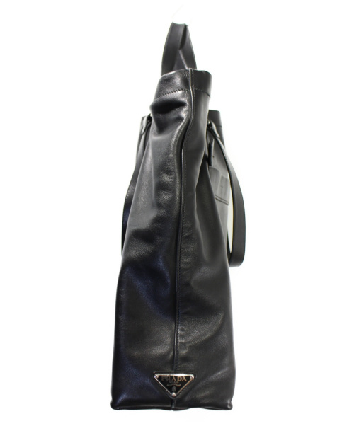 PRADA（プラダ）PRADA (プラダ) ソフトカーフダブルハンドルバッグ ブラック 2VG008の古着・服飾アイテム