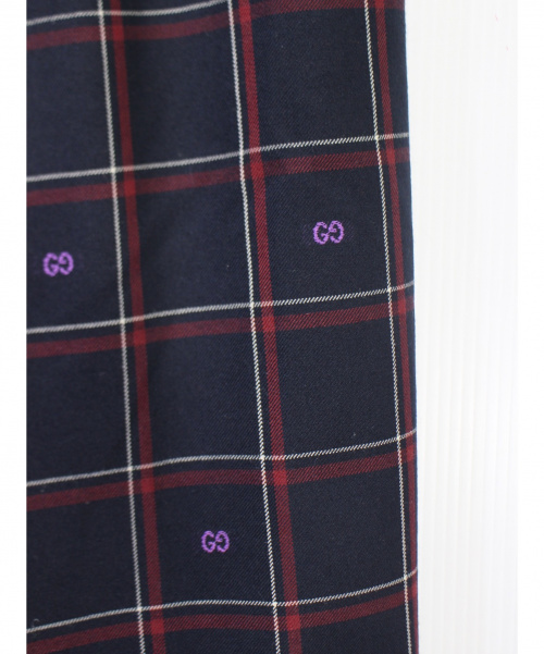 GUCCI（グッチ）GUCCI (グッチ) チェックGGイージーパンツ ブラック サイズ:46の古着・服飾アイテム