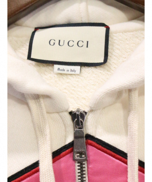 GUCCI（グッチ）GUCCI (グッチ) ジップパーカー ブルー×ホワイト サイズ:Sの古着・服飾アイテム