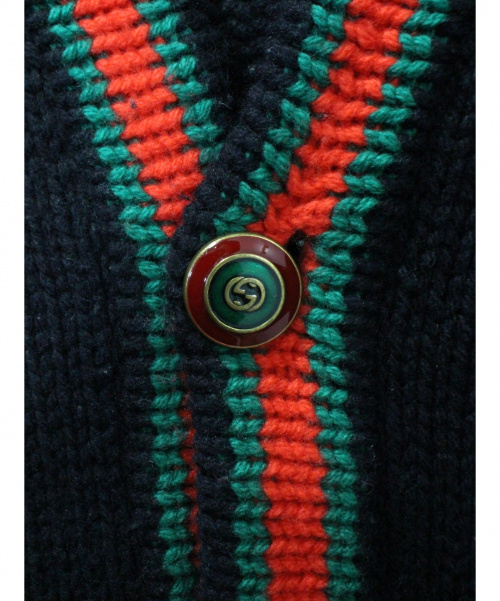 GUCCI（グッチ）GUCCI (グッチ) オーバーサイズケーブルニットカーディガン ブラック サイズ:Mの古着・服飾アイテム