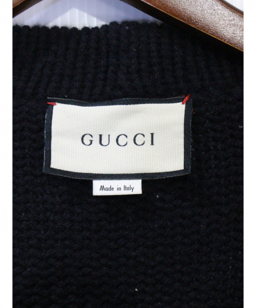 GUCCI（グッチ）GUCCI (グッチ) オーバーサイズケーブルニットカーディガン ブラック サイズ:Mの古着・服飾アイテム