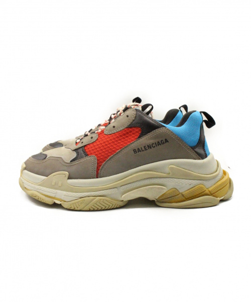 BALENCIAGA（バレンシアガ）BALENCIAGA (バレンシアガ) TRIPLE S グレー×レッド×スカイブルー サイズ:44の古着・服飾アイテム