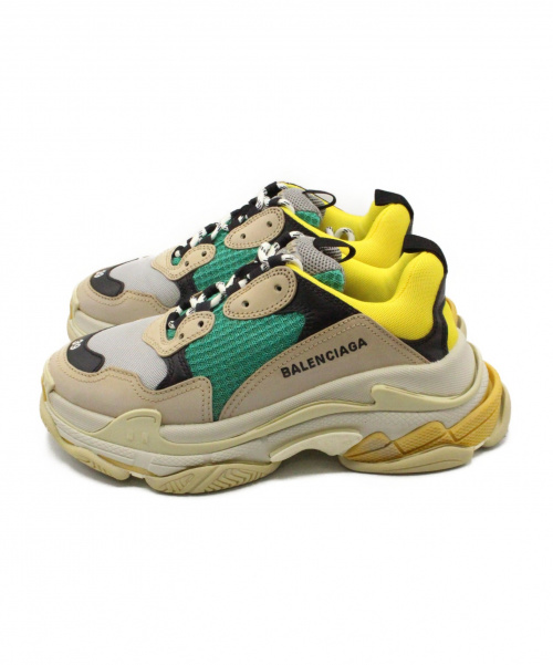 BALENCIAGA（バレンシアガ）BALENCIAGA (バレンシアガ) TRIPLE S グリーン×イエロー サイズ:39の古着・服飾アイテム