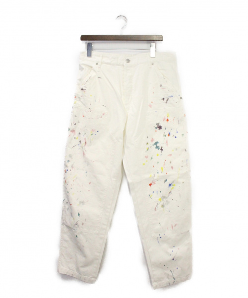 Dior（ディオール）DIOR (ディオール) 21SS ペイント カーペンターパンツ ホワイト サイズ:W31の古着・服飾アイテム