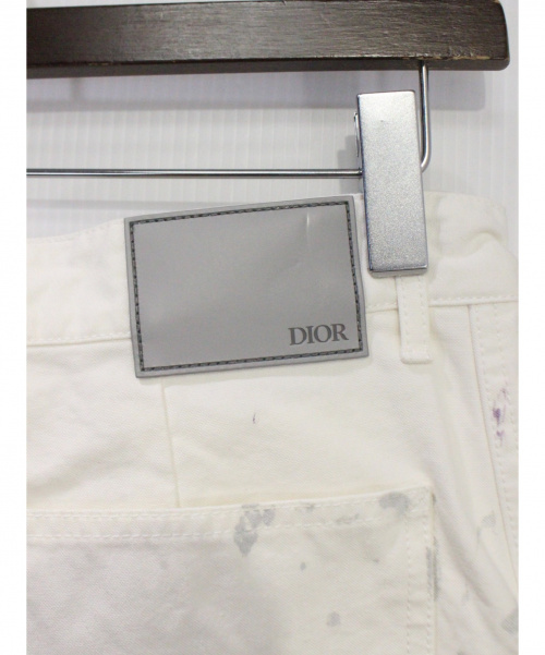 Dior（ディオール）DIOR (ディオール) 21SS ペイント カーペンターパンツ ホワイト サイズ:W31の古着・服飾アイテム