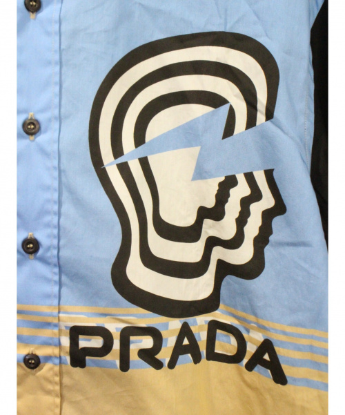 PRADA（プラダ）PRADA (プラダ) シャツ スカイブルー×ベージュ サイズ:XLの古着・服飾アイテム