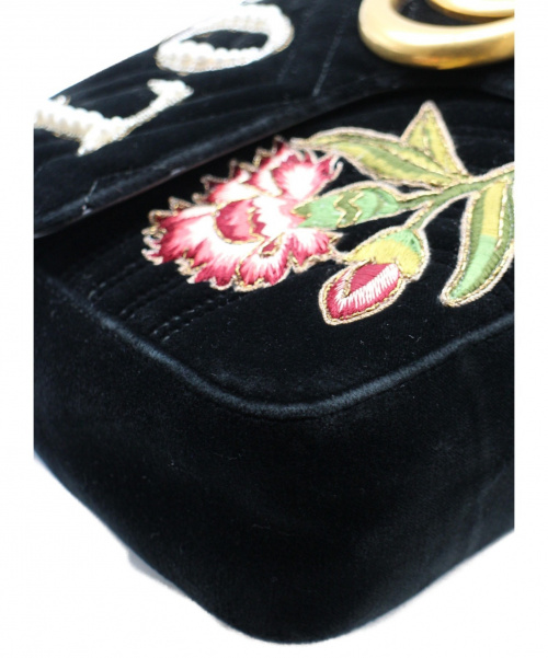 GUCCI（グッチ）GUCCI (グッチ) GGマーモント チェーンショルダーバッグ ブラック サイズ:- 431666-493075の古着・服飾アイテム
