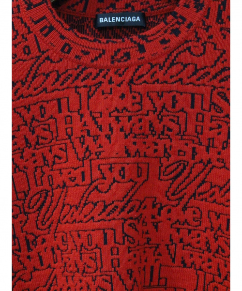 BALENCIAGA（バレンシアガ）BALENCIAGA (バレンシアガ) Slogan Print Sweater レッド サイズ:XSの古着・服飾アイテム