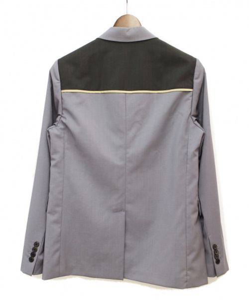 PRADA（プラダ）PRADA (プラダ) 切替テーラードジャケット グレー サイズ:44の古着・服飾アイテム