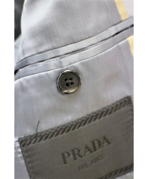PRADA（プラダ）PRADA (プラダ) 切替テーラードジャケット グレー サイズ:44の古着・服飾アイテム
