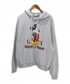 GUCCIグッチ）の古着「ミッキープリントパーカー」｜グレー