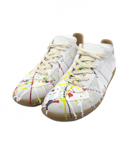 Maison Margiela（メゾンマルジェラ）Maison Margiela (メゾンマルジェラ) 21SS ペイントジャーマントレーナー ホワイト サイズ:42の古着・服飾アイテム