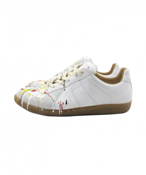 Maison Margiela（メゾンマルジェラ）Maison Margiela (メゾンマルジェラ) 21SS ペイントジャーマントレーナー ホワイト サイズ:42の古着・服飾アイテム