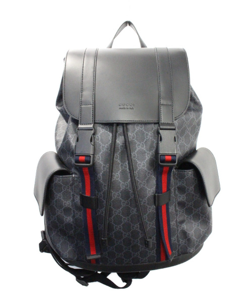 GUCCI（グッチ）GUCCI (グッチ) ソフト GGスプリーム キャンバス バックパック ブラック サイズ:- 495563の古着・服飾アイテム