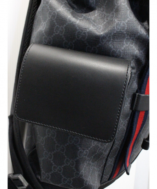 GUCCI（グッチ）GUCCI (グッチ) ソフト GGスプリーム キャンバス バックパック ブラック サイズ:- 495563の古着・服飾アイテム