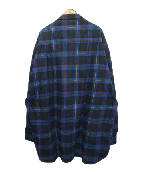 BALENCIAGA（バレンシアガ）BALENCIAGA (バレンシアガ) 20AWオーバーサイズチェックシャツ ネイビー サイズ:1の古着・服飾アイテム