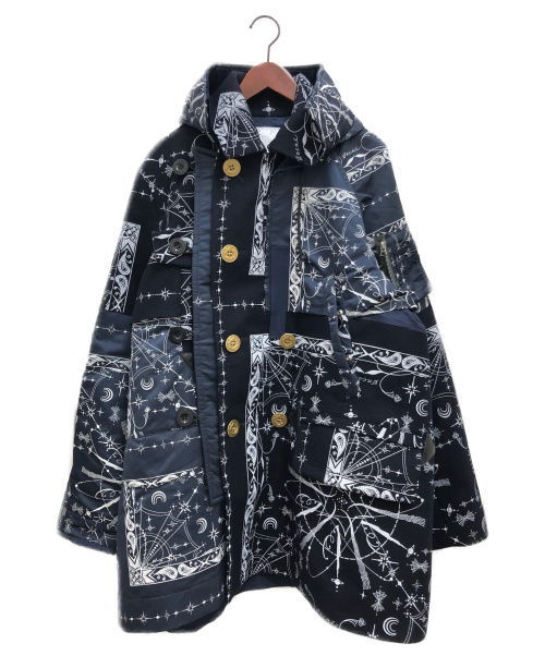 sacai（サカイ）sacai (サカイ) 20AW ×Dr.woo バンダナコート ネイビー サイズ:2の古着・服飾アイテム