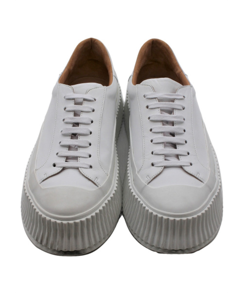JIL SANDER（ジルサンダー）JIL SANDER (ジルサンダー) プラットフォームスニーカー ホワイト サイズ:39の古着・服飾アイテム