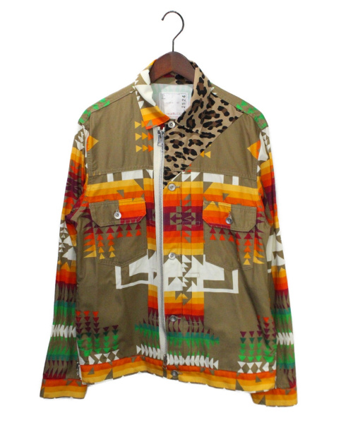 sacai（サカイ）sacai (サカイ) Archive Print Mix Jacket ベージュ サイズ:3の古着・服飾アイテム