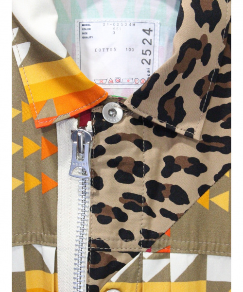 sacai（サカイ）sacai (サカイ) Archive Print Mix Jacket ベージュ サイズ:3の古着・服飾アイテム
