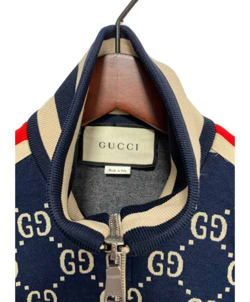 GUCCI（グッチ）GUCCI (グッチ) GGジャカード コットン ジャケット ネイビー サイズ:Sの古着・服飾アイテム