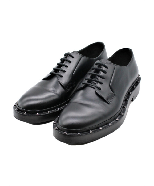 VALENTINO（ヴァレンティノ）VALENTINO (ヴァレンティノ) ロックスタッズダービーシューズ ブラック サイズ:40の古着・服飾アイテム