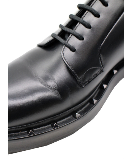 VALENTINO（ヴァレンティノ）VALENTINO (ヴァレンティノ) ロックスタッズダービーシューズ ブラック サイズ:40の古着・服飾アイテム