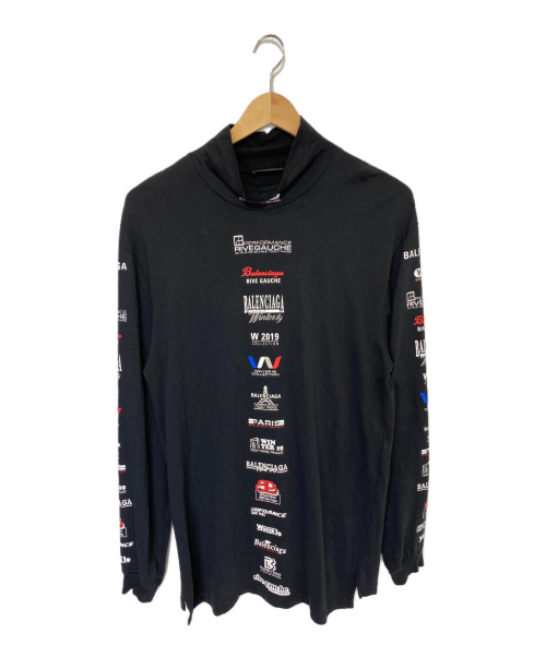 BALENCIAGA（バレンシアガ）BALENCIAGA (バレンシアガ) MULTI LOGO HI-NECK OVERSIZED L ブラック サイズ:XSの古着・服飾アイテム