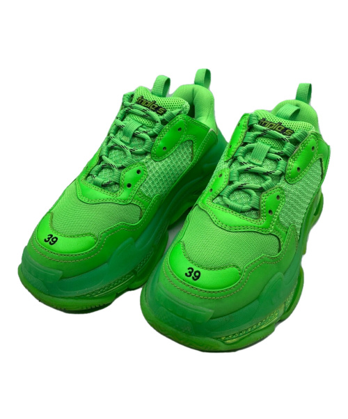 BALENCIAGA（バレンシアガ）BALENCIAGA (バレンシアガ) TRIPLE S ライトグリーン×クリアソール サイズ:39の古着・服飾アイテム