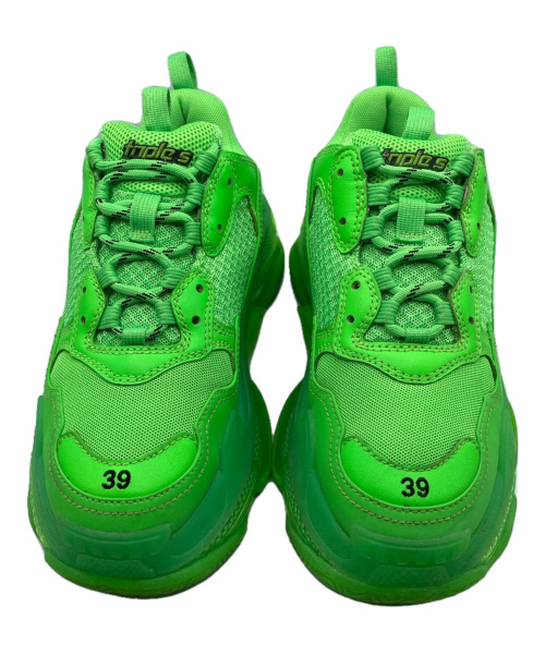 BALENCIAGA（バレンシアガ）BALENCIAGA (バレンシアガ) TRIPLE S ライトグリーン×クリアソール サイズ:39の古着・服飾アイテム