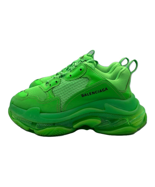 BALENCIAGA（バレンシアガ）BALENCIAGA (バレンシアガ) TRIPLE S ライトグリーン×クリアソール サイズ:39の古着・服飾アイテム