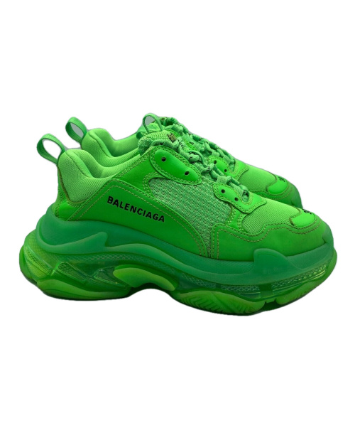 BALENCIAGA（バレンシアガ）BALENCIAGA (バレンシアガ) TRIPLE S ライトグリーン×クリアソール サイズ:39の古着・服飾アイテム