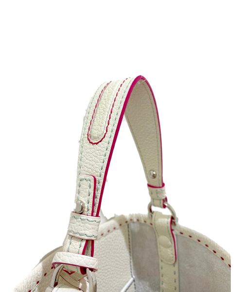DELVAUX（デルヴォー）DELVAUX (デルヴォー) ミニバケット ホワイト×ピンク サイズ:-の古着・服飾アイテム