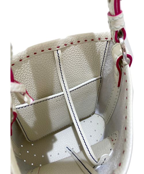 DELVAUX（デルヴォー）DELVAUX (デルヴォー) ミニバケット ホワイト×ピンク サイズ:-の古着・服飾アイテム