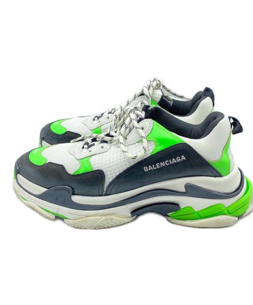 BALENCIAGA（バレンシアガ）BALENCIAGA (バレンシアガ) TRIPLE S ホワイト×グリーン サイズ:44の古着・服飾アイテム