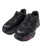 BALENCIAGAバレンシアガ）の古着「Triple S Clear Sole LEATHER FR」｜ブラック