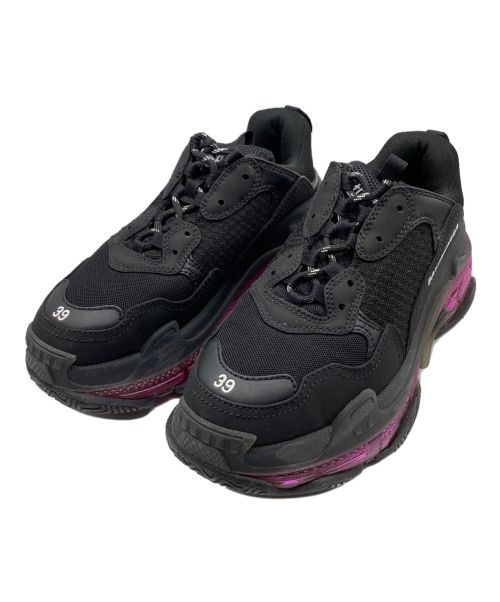 BALENCIAGA（バレンシアガ）BALENCIAGA (バレンシアガ) Triple S Clear Sole LEATHER FR ブラック サイズ:39の古着・服飾アイテム