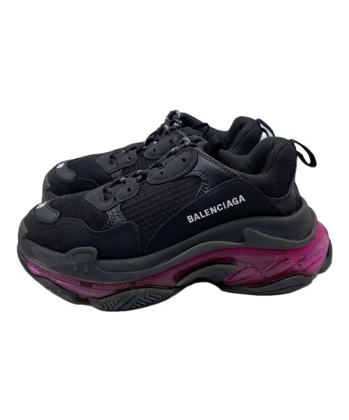 BALENCIAGA（バレンシアガ）BALENCIAGA (バレンシアガ) Triple S Clear Sole LEATHER FR ブラック サイズ:39の古着・服飾アイテム