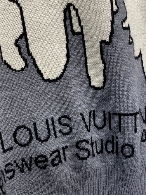 LOUIS VUITTON（ルイ ヴィトン）LOUIS VUITTON (ルイ ヴィトン) Studio Jacquard Crew Neck グレー サイズ:XLの古着・服飾アイテム