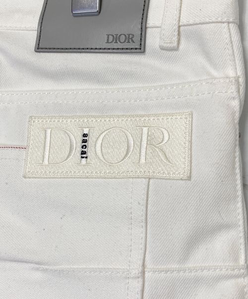 Dior（ディオール）DIOR×sacai (ディオール×サカイ)  Slim Fit Jeans (New Regular) Cotton Denim  ホワイト サイズ:SIZE 33の古着・服飾アイテム