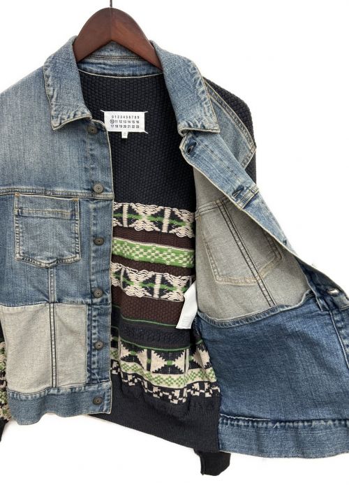 Maison Margiela（メゾンマルジェラ）Maison Margiela (メゾンマルジェラ) コントラストスリーブデニムジャケット インディゴ サイズ:44の古着・服飾アイテム