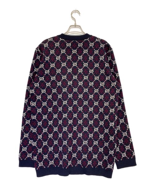 GUCCI（グッチ）GUCCI (グッチ) GGダイヤモンドニット ネイビー サイズ:Lの古着・服飾アイテム