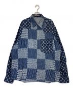 LOUIS VUITTONルイ ヴィトン）の古着「モノグラム ダミエWAVES シャツ」｜ネイビー