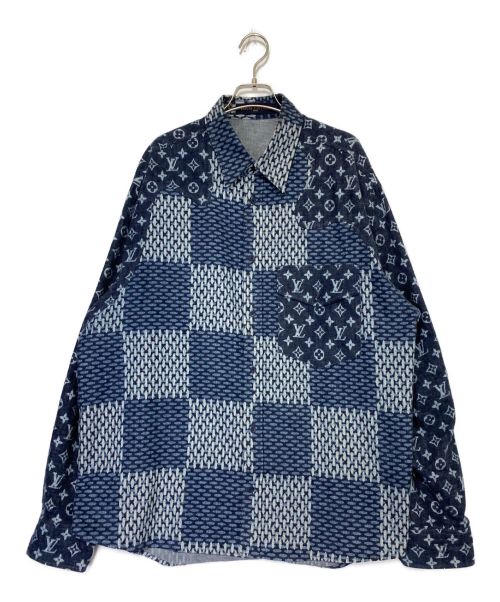 LOUIS VUITTON（ルイ ヴィトン）LOUIS VUITTON (ルイ ヴィトン) モノグラム ダミエWAVES シャツ ネイビー サイズ:XXLの古着・服飾アイテム